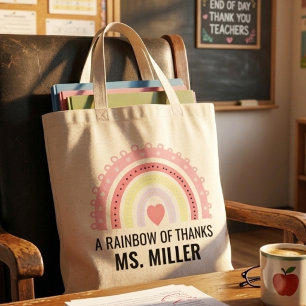 Boho-Regenbogen-Lehrer-Dankeschön-Würdigung Tragetasche