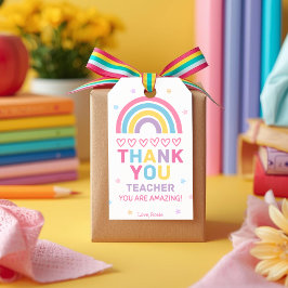 Boho-Regenbogen-Lehrerdankeschön-Geschenk-Anhänger Geschenkanhänger