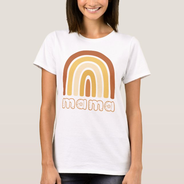 Boho-Regenbogen-Mama-T-Shirt T-Shirt (Vorderseite)