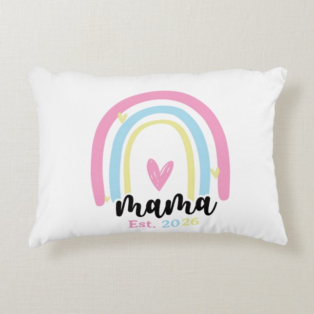 Boho Regenbogen Maßgeschneiderte Mama Stiftungsjah Dekokissen (Vorderseite)