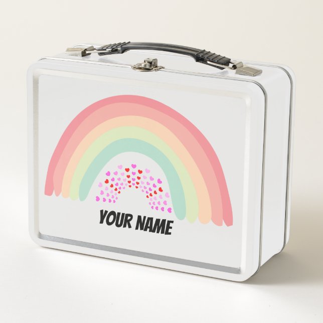 Boho Regenbogen Metall Brotdose (Vorderseite)
