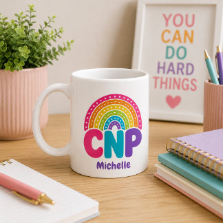 Boho-Regenbogen-Monogramm CNP Kaffeetasse