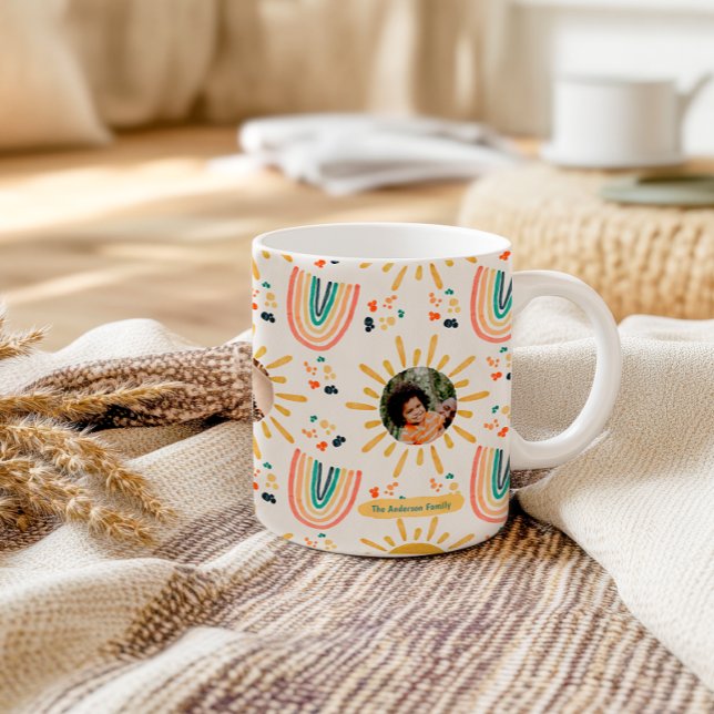 Boho-Regenbogen-Morgen-Sonnenlicht-Familien-Fotoco Kaffeetasse (Von Creator hochgeladen)