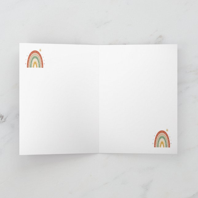 Boho-Regenbogen-Muster-Schlips Dankeskarte (Innenseite)