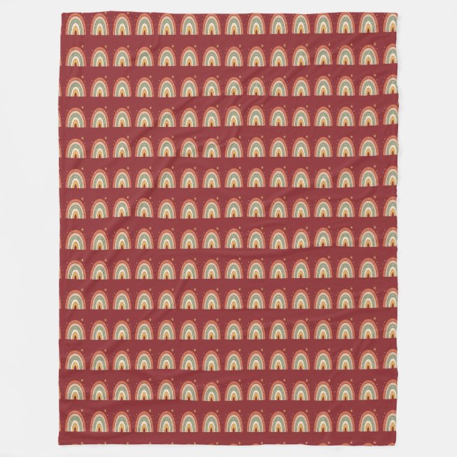 Boho-Regenbogen-Muster-Schlips Fleecedecke (Vorderseite)