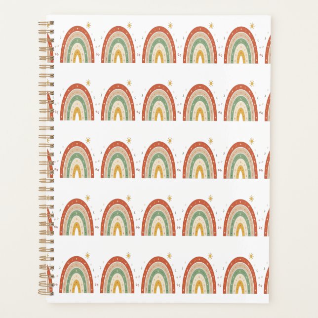 Boho-Regenbogen-Muster-Schlips Planer (Vorderseite)