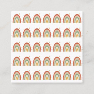 Boho-Regenbogen-Muster-Schlips Quadratische Visitenkarte