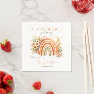 Boho-Regenbogen neutrale Babyparty Serviette