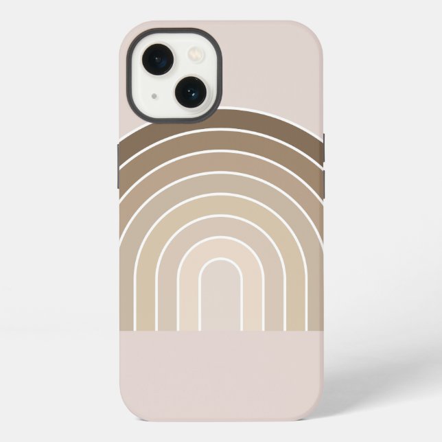 Boho-Regenbogen-Oliv-Erdtöne iPhone Hülle (Rückseite)