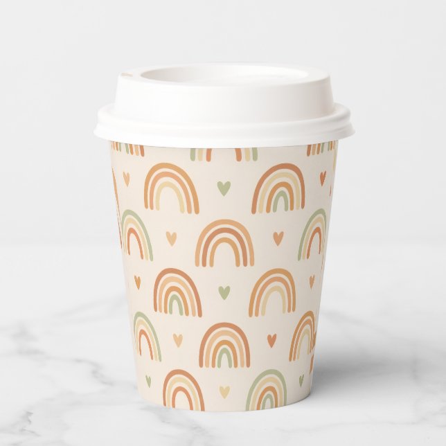 Boho-Regenbogen-Papierbecher Pappbecher (Rückseite)
