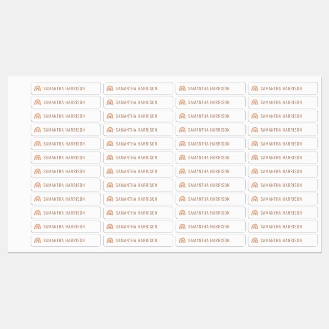 Boho Regenbogen personalisierte Bezeichnung Schulz Etiketten (Blatt)