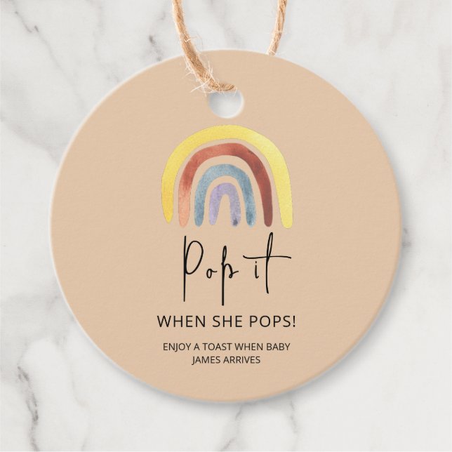 Boho Regenbogen Pop es Wenn sie Pop Geschenkanhänger (Vorderseite)