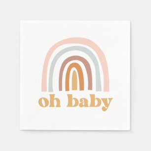 Boho Regenbogen rosa Baby Shower Serviette