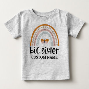 Boho Regenbogen & Schmetterling Personalisierte gr Baby T-shirt