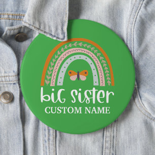 Boho Regenbogen & Schmetterling Personalisierte Gr Button
