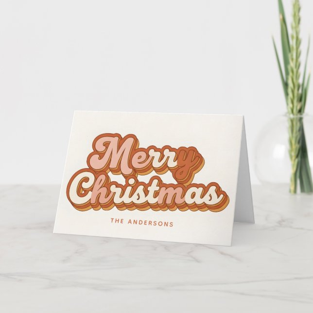 Boho-Regenbogen-Script Frohe Weihnachten (Vorderseite)