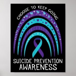 Boho-Regenbogen-Selbstmordbewusstsein Psychische G Poster