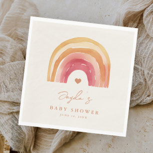 Boho-Regenbogen-Terrakotta-Baby-Party Serviette