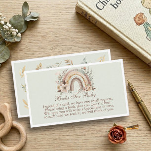 Boho Regenbogen und Blume Bücher für Kinderkarte Begleitkarte