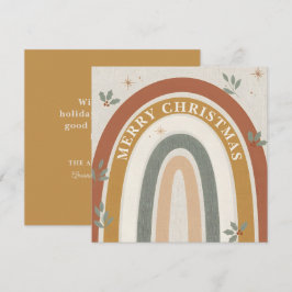 Boho-Regenbogen-Weihnachts-Grußkarte Feiertagskarte