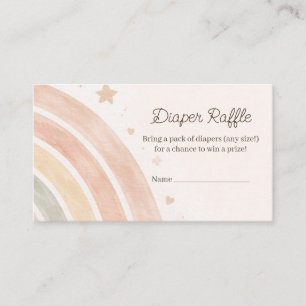 Boho-Regenbogen-Windel-Raffle-Minimal-Baby-Party Begleitkarte