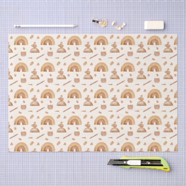 Boho-Regenbogen- & Zen-Steinmuster Seidenpapier (Handwerk)