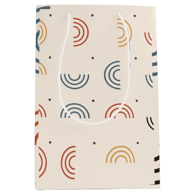 Boho-Regenbogenbögen Nahtloses Muster Mittlere Geschenktüte (Vorderseite)