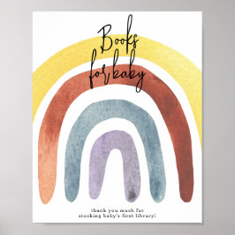 Boho-Regenbogenbücher für Babyposter Poster