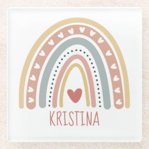 Boho Regenbogendesign  Glasuntersetzer