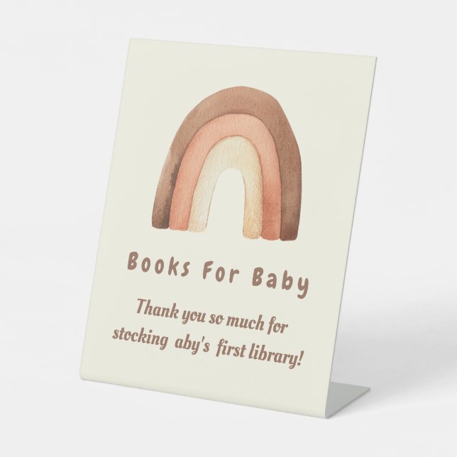 Boho Regenbogenminimalismus Bücher für Baby Sockelschild (Vorderseite)