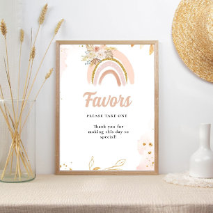 Boho Regenbogenpampen Gras Baby Dusche Schild