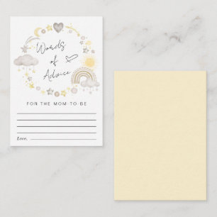 Boho Regenbogenworte von Advice Baby Shower Begleitkarte