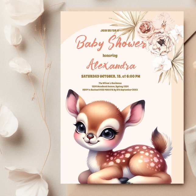 Boho Rentier Safari Animals Baby Dusche Einladung (Von Creator hochgeladen)