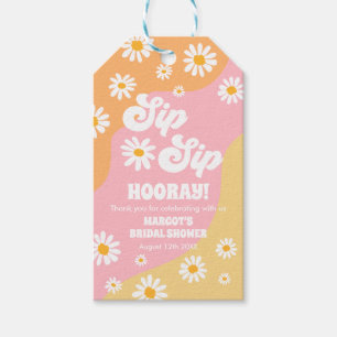 Boho Retro 70er Brautparty Wein Gefallen Geschenkanhänger