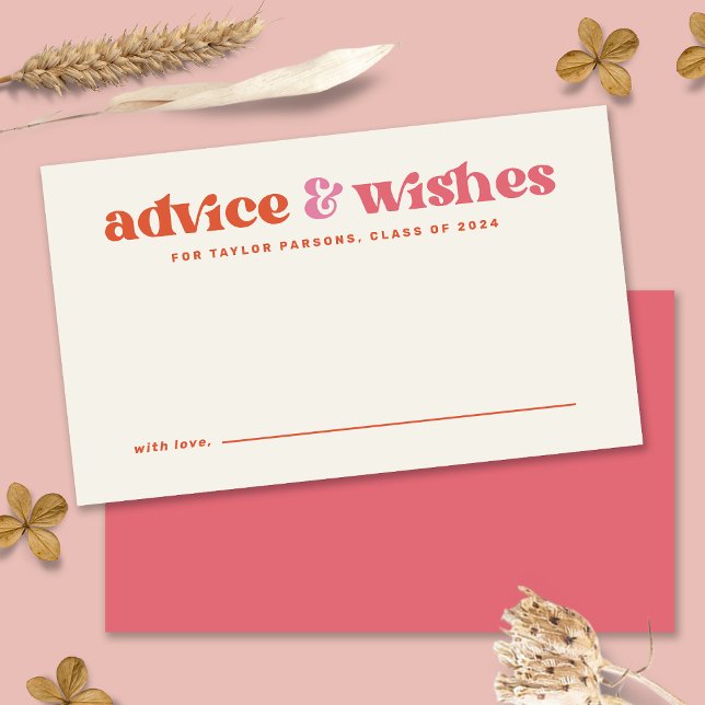 Boho Retro Abschluss Advisor and Wishings Card Hinweiskarte (Von Creator hochgeladen)