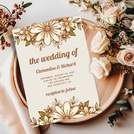 Boho Retro Blume | Hochzeit Einladung