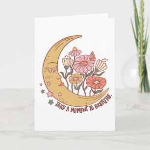 Boho Retro Blume Mondscheinwerfer Karte