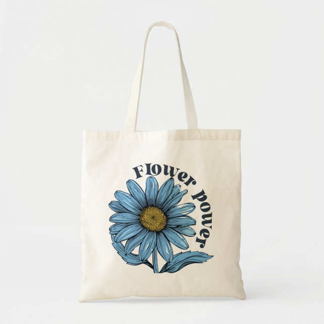 Boho Retro Blumen Tragetasche (Vorne)