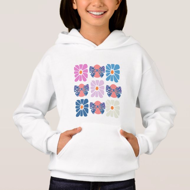 Boho retro Blumenoster Hoodie (Vorderseite)
