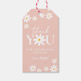 Boho Retro Blush Pink Daisy Floral Vielen Dank Geschenkanhänger