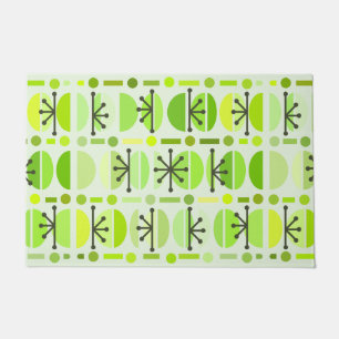 Boho Retro Bowls Lines Chartreuse Fußmatte