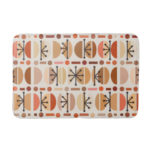 Boho Retro Bowls Lines Earth Tones Badematte