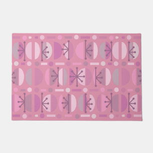 Boho Retro Bowls Lines Pink Fußmatte