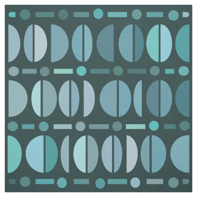 Boho Retro Bowls Muster Aquamarin Stoff (Muster)