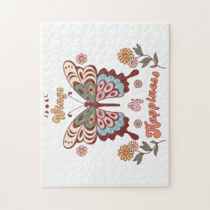 Boho Retro Butterfly Wings Puzzle