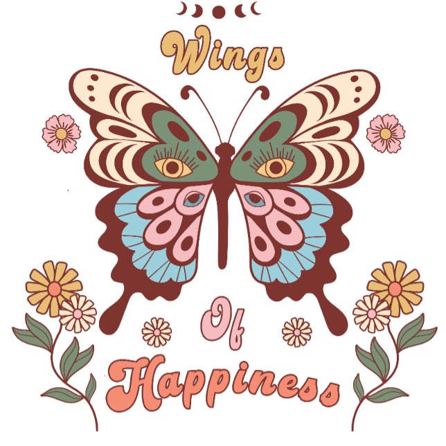 Boho Retro Butterfly Wings T-Shirt (Von Creator hochgeladen)