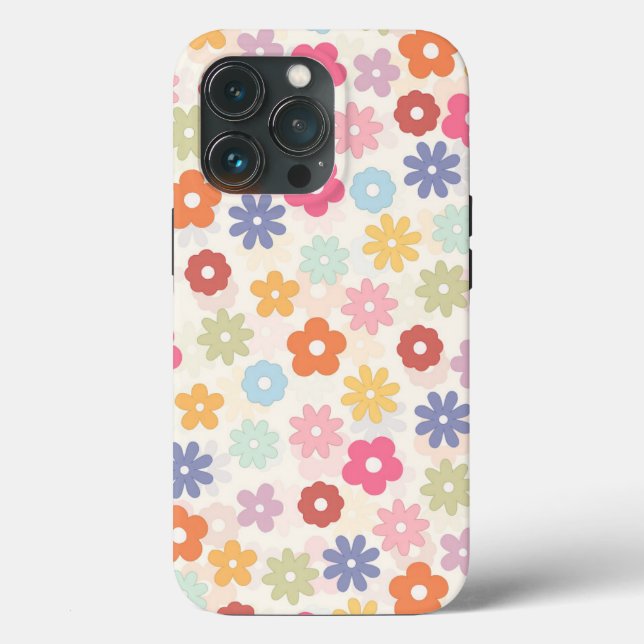 Boho Retro Daisy Blume im Sommer 70 Case-Mate iPhone Hülle (Rückseite)