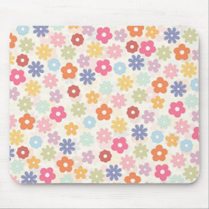 Boho Retro Daisy Blume im Sommer 70 Mousepad