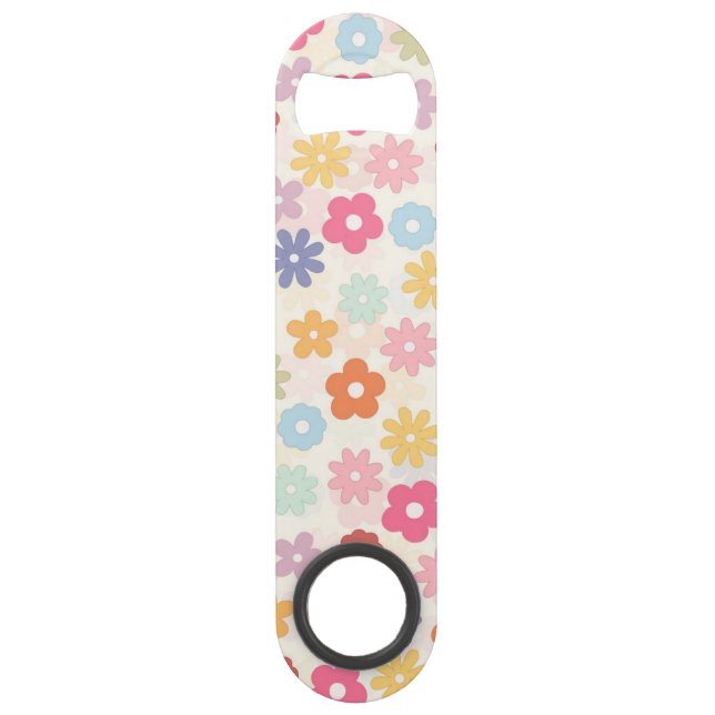Boho Retro Daisy Blume im Sommer 70 Speed Flaschenöffner (Vorderseite)