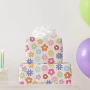 Boho-Retro-Daisy-Blumen der 70er Jahre Geschenkpapier